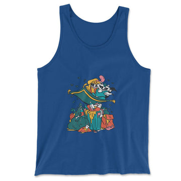 Raccoon Flying Aladdin Men/Unisex Tank in True Royal color